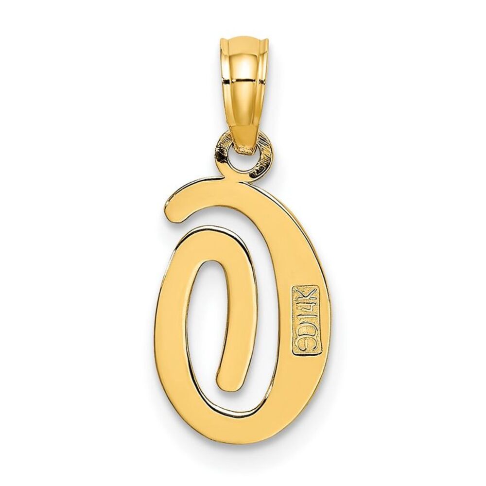 10k Yellow Gold Polished O Script Initial Charm - image 4